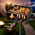 thumbnail image 6 of Park-Style Heavy Duty Steel Outdoor BBQ Grill with Grate, Single Post Carbon Steel Park Grill for BBQ, Camping, Backyard, 6 of 7