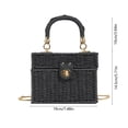 thumbnail image 2 of WWG Woven Paper Box Handbag, Crossbody and Handbag Two Way Carry, Detachable Chain Strap, Turn Lock Closure, Compact Mini Purse, for Summer Travel Beach Shopping, 2 of 6
