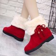 thumbnail image 4 of Hvyesh Winter Flat Boots For Women Mid Calf Boots Fuzzy Snow Boots Fur Lined Ankle Booties Warm Boots Non-Slip Comfortable Outdoor Mid-Calf Boots Women's Shoes Clearance, 4 of 5