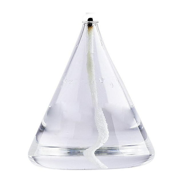 Vela líquida de vidrio rellenable transparente sin perfume con mecha de algodón Aura para un amigo Cono