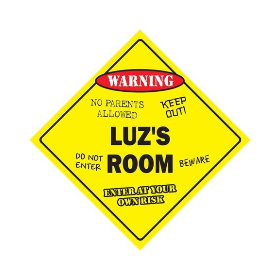 Luz's Room Sign Crossing Zone Xing | Indoor/Outdoor | 12" Tall kids bedroom decor door children's name boy girl