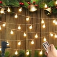 Metaku Led Globe String Lights Battery Operated 2 Pack 20ft 40 LEDs 8