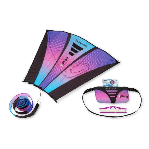 Prism Kite Technology Sinewave Ultraviolet Mesmerizing Parafoil Kite Ready to Fly with 200 Foot Line and Removable 20 Foot Matching Tail