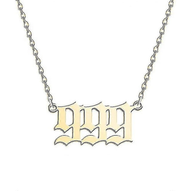 Angel Number Necklace Silver/gold Stainless Steel Numerology Jewelry-333-Gold-Product code 32418 333 Gold