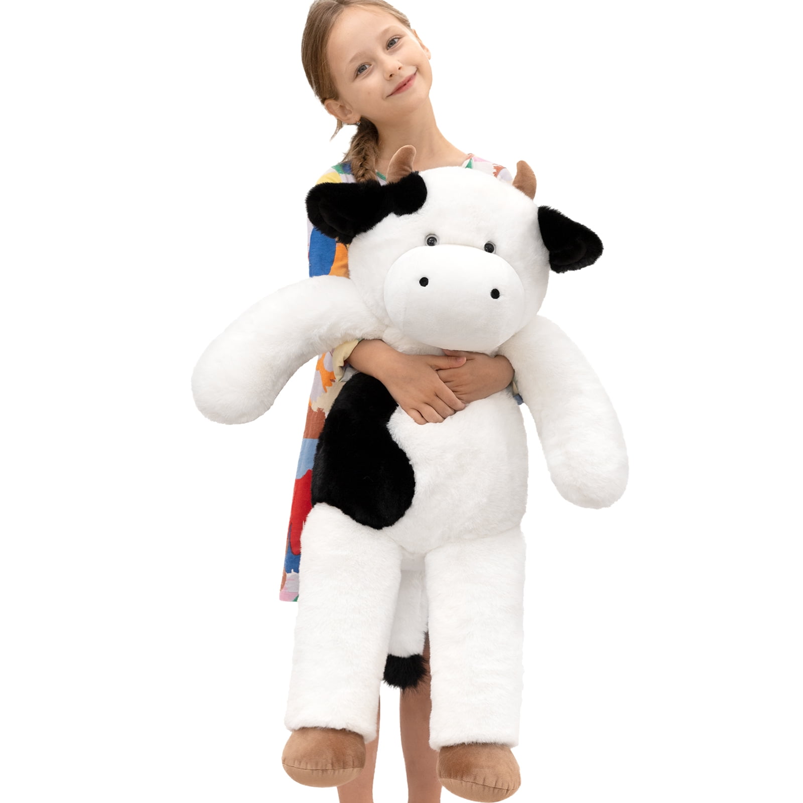 MorisMos 31.5'' Cow Stuffed Animals Giant Cow Plush Toy Pillow
