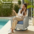 thumbnail image 5 of XIZZI 9-Piece Outdoor Patio Sectional Furniture Sets, Wicker Patio furniture with Coffee Table and Swivel Chairs, Waterproof Outdoor Conversation Set for Balcony, Porch, Backyard, Denim Blue, 5 of 12