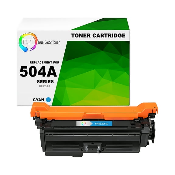 TCT 504A Cyan Toner Cartridge - Premium Compatible Replacement for HP 504A CE251A