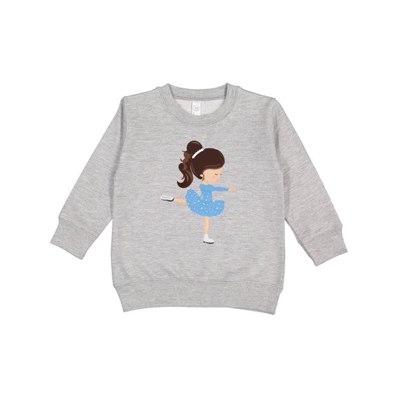 Inktastic Figure Skating, Ice Skating Girl, Brown Hair Toddler Sweatshirt