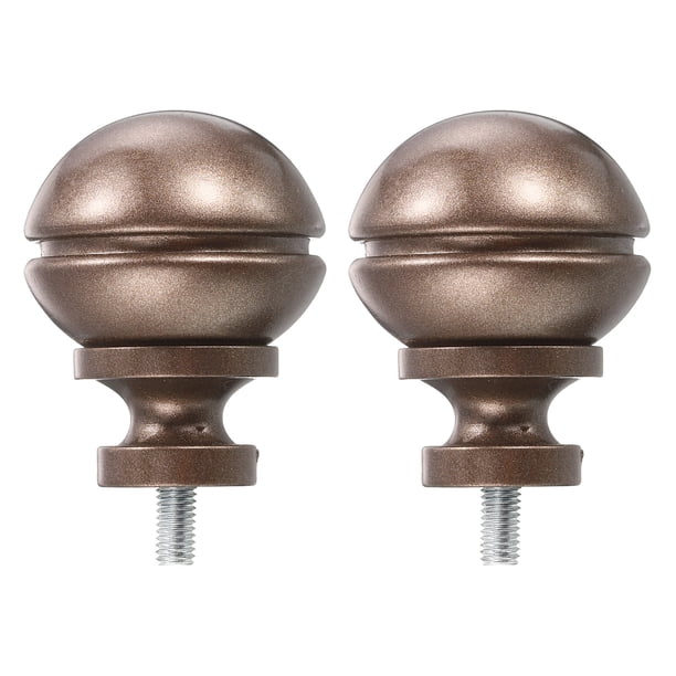Uxcell 2Pack Adornos para Varillas de Cortina Cabezas de Riel de Drapería que se Ajustan a Varillas de 9/16" de Diámetro (Marrón)