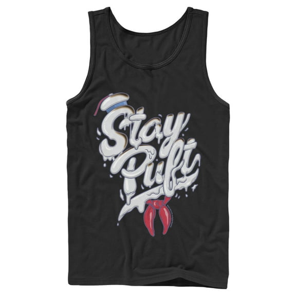 Men's Ghostbusters Stay Puft Marshmallow Man Melt Tank Top Black X Large