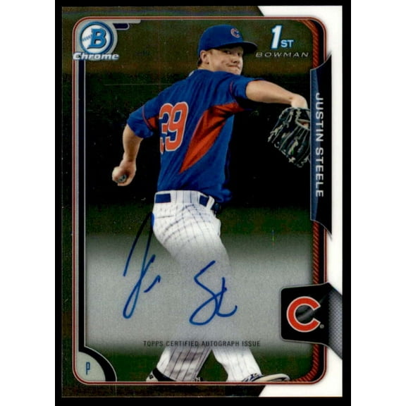 Justin Steele Rookie Card 2015 Bowman Chrome Prospect Autographs #BCAPJS