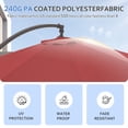 thumbnail image 5 of FUNDAZE 10ft Market Patio Umbrella with Base, Curved Cantilever Hanging Sun Shade with Crank & Tilt for Garden, Deck, Poolside,Red, 5 of 6