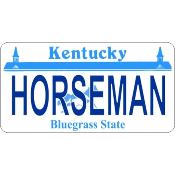 Design It Yourself Kentucky State Bicycle Plate. Free Personalization on Plate