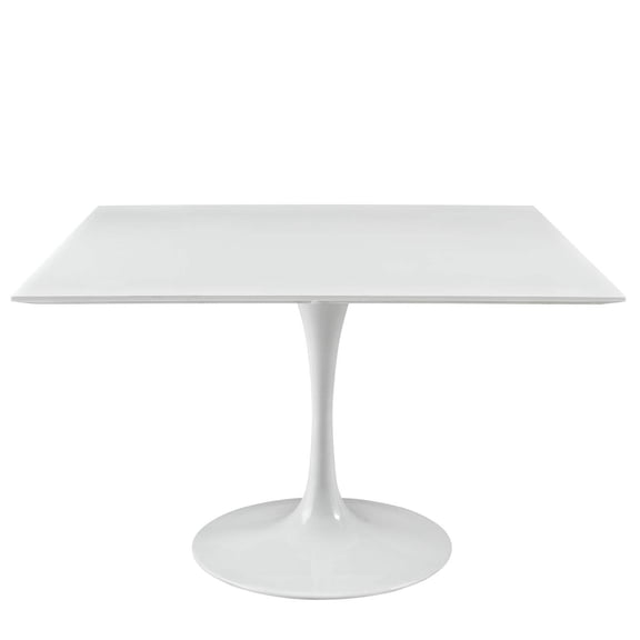 Modway Lippa 48" Square Wood Top Dining Table in White