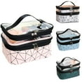 thumbnail image 2 of Toiletry Bag Large Capacity Clear Double Layer Cosmetic Bag Travel Makeup Bag, 2 of 10
