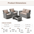 thumbnail image 5 of ELPOSUN Wicker Patio Furniture Set, 4 Piece Outdoor Sectional Conversation Sets, Gray PE Rattan Patio Sofa Set for Balcony, Porch, Backyard, Khaki, 5 of 6
