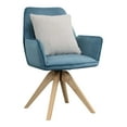 thumbnail image 5 of Convenience Concepts Take a Seat Miranda Swivel Accent Chair, Blue Velvet/Natural Wood, 5 of 11