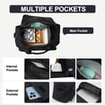 thumbnail image 5 of DAKIMOE Travel Duffle Bag for Women Large Weekender Bags Carry on Gym Duffel Bag with Wet Pocket/Shoe Compartment Waterproof Overnight Tote for Plane Hospital Sports Yoga Business Trips, Black&Brown, 5 of 10