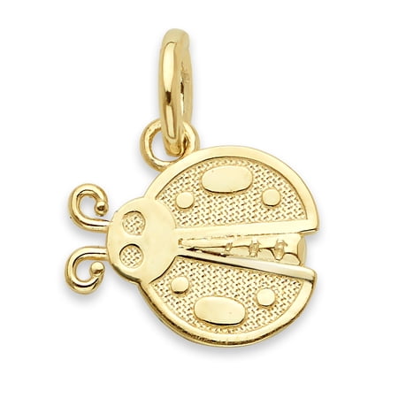 Solid 10k Gold Ladybug Charm - Cute Good Luck Jewelry Gifts for Her