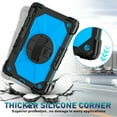 thumbnail image 5 of Galaxy Tab S8 Plus Case, Galaxy Tab S7 Plus Case, Galaxy Tab S7 FE Case 12.4" Tablet Rugged Case Rotating Stand Hybrid 3-Layer Shockproof Protective Case with Hand / Shoulder Strap Pencil Holder,Blue, 5 of 6