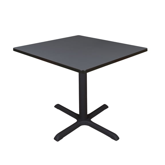 Regency Cain 36 inch Square Breakroom X-base  Table in Grey/Black