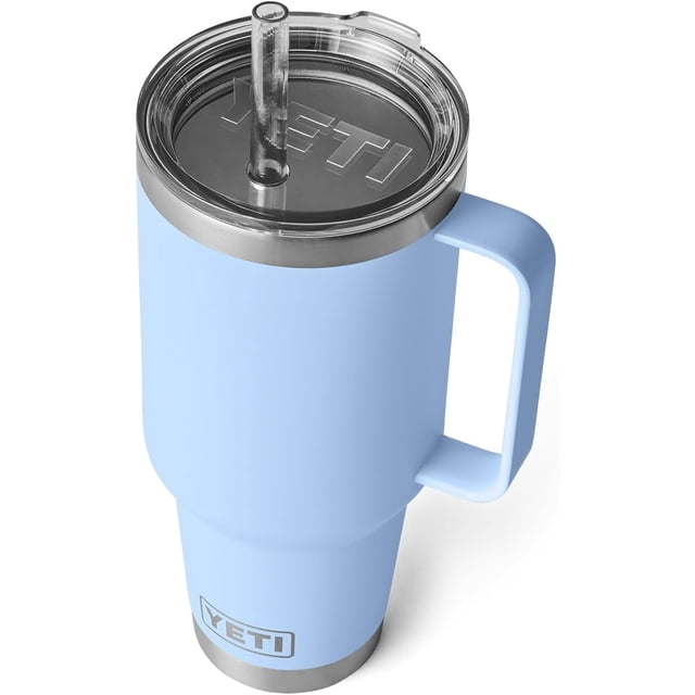 YETI Rambler Tasse à Paille 42 oz, Isolée sous Vide, Acier Inoxydable, Grand Bleu Ciel