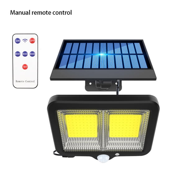 Lámpara de pared solar al aire libre, impermeable, tipo dividido, luz de villa de jardín, foco LED para patio de porche, control remoto 128COB Guardurnaity LF000010-03B