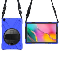 XYX Case for Samsung Galaxy Tab A 10.1 2019 SM-T510/SM-T515 with 360 Degree Rotating, Hand Strap, Shoulder Strap, Blue