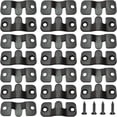 thumbnail image 1 of 20 Pcs Support de Montage Affleurant Noir 173 x 075 en Acier Inoxydable Boucle de Suspension Photo Emboîtable Support de Photo Robuste Connecteur Sectionnel Clips Z Tête de Lit Supports de Montage Mural avec Vis, 1 of 1