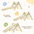 thumbnail image 4 of Set of 3, Pikler Triangle Foldable Wooden Climbing Triangle Ladder with Ramp for Sliding Climbing Indoor Kids Play Gym, 4 of 6