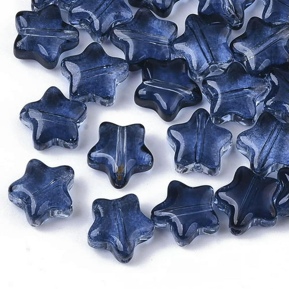 U8MO 100 Glass Star Beads Dark Blue Celestial Jewelry Supplies 8mm BULK