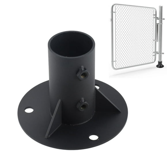 Floor Flange Post Base, Concrete Mount Chain Link Fencing Heavy Solid Fence Pole for Holding The Fence Mailbox Flag Round Posts