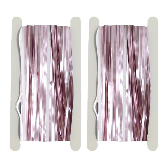 2 Pack Metal Foil Matte Tassel Curtain Party Decor For Props Festive Celebration Party Decor, 1 x 2m