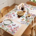 thumbnail image 5 of Spring Flower Butterfly Placemats Set of 6, Country Watercolor Red Floral Green Leaf Non-Slip Place Mats Washable Table Mats for Kitchen Dining Table Decorations Indoor/Outdoor, 5 of 9