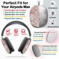 thumbnail image 2 of Protective Cover for AirPods Max Blush Pink Chic Embroidered Linen Fabric=11 Headphones Aesthetic Print Snap On Cases, 2 of 5