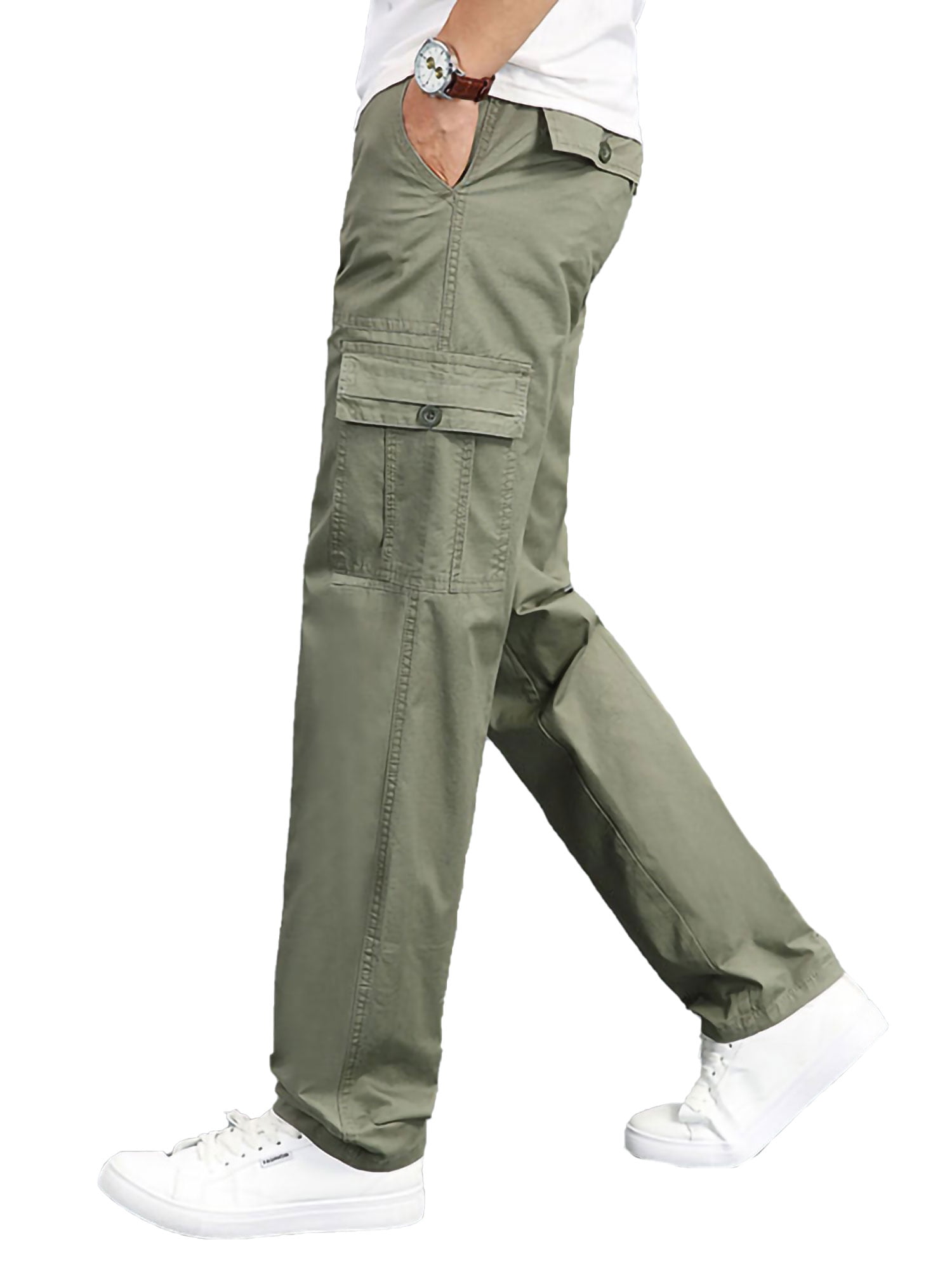 SportsX Men Summer Drawstring Active Relaxed Fit Relaxed-Fit Cargo Work Pant