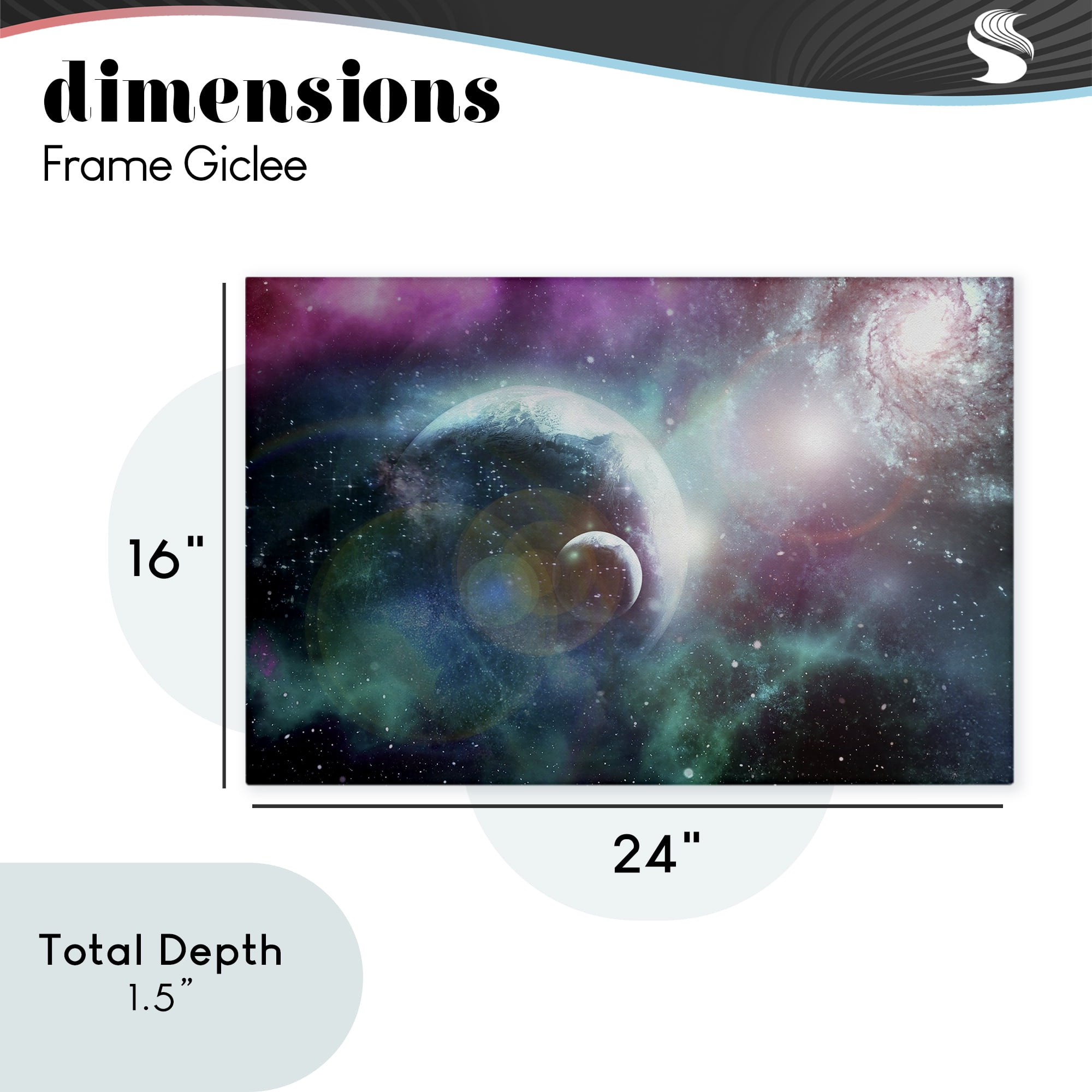 Eclipsing Cosmos Planets Canvas Wall Art, design by Ali Chris
