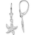 thumbnail image 1 of Sterling Silver Polished Starfish Leverback Earrings (33.92 X 13.44) Made In United States qe15567, 1 of 5