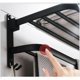 thumbnail image 2 of Toallero de baño, estante de almacenamiento plegable montado, espacio de aluminio, toallero de baño montado en la pared de 40 cm, negro, 2 of 5