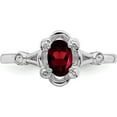 thumbnail image 5 of Sterling Silver Rhodium-Plated Garnet & Diam. Ring (Size 6) Made In India qbr21jan-6, 5 of 5