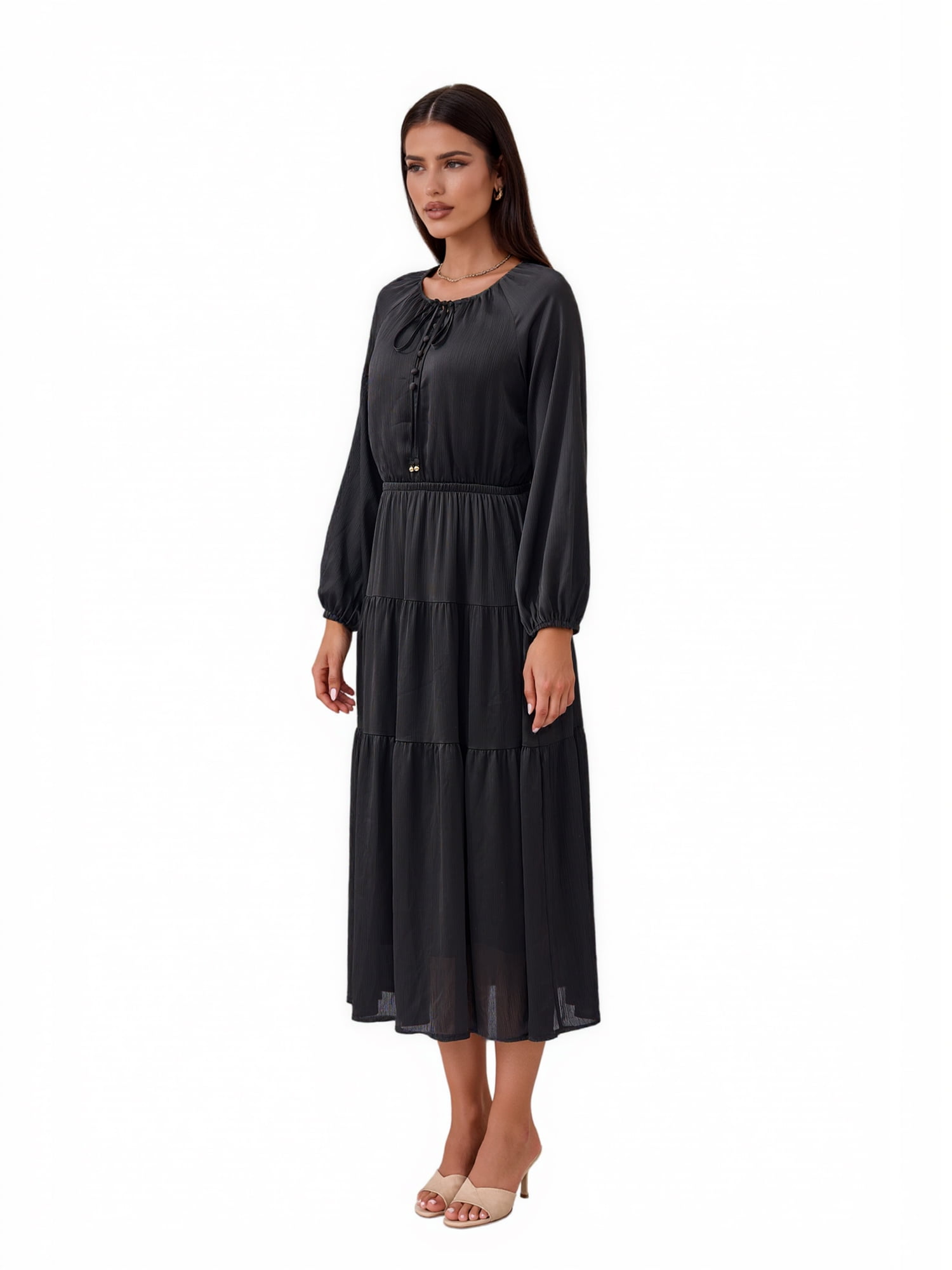 PRETTYGARDEN Women's Maxi Tie Dress, Sizes S-XXL