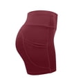 thumbnail image 5 of Siminsem Women's 5 Inch High Waisted Biker Shorts with Pockets Tummy Control Spandex Yoga Shorts for Women Buttery Soft Workout Gym Athletic Running Shorts 4 Way Stretch, Wine,XL, 5 of 6