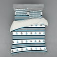 thumbnail image 2 of Ambesonne Anchor Bedding Set 3 Pcs, Anchor Hipster, Twin, Blue Black White, 2 of 3