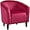 Rose Red (Velvet), variant on SAZYY Barrel Chair, Fabric Club Chair, Furry Sherpa Elegant Armchair with Cozy Soft Padded, Suitable for Living Room Bedroom Reception Room Office, Blue (Boucle)