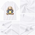 thumbnail image 6 of Women Oversized Drop‑Shoulder Cotton Tee, Cute Lop‑Eared Bunny Sailor Striped Outfit Holding Yellow Star Whimsical Casual T‑Shirt, 6 of 9