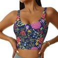 thumbnail image 2 of Picia Floral Sports Bra for Women,Padded Strappy Sports Bras Medium Support Yoga Bra with Removable Cups,Running Yoga Bra-XX-Large, 2 of 9