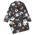 thumbnail image 3 of Halloween Pajamas Women Full Skeleton Printed Long Sleeve Pocket Button Down Lapel Shirts Loose Casual Pants 2 Pc Soft Sleepwear Fall Winter Comfort Women's Loungewear Sets Black M, 3 of 8
