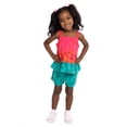 thumbnail image 2 of Wonder Nation Toddler Girls' Tiered Tank Top and Shorts Set, 2-Piece, Sizes 12M-5T, 2 of 7