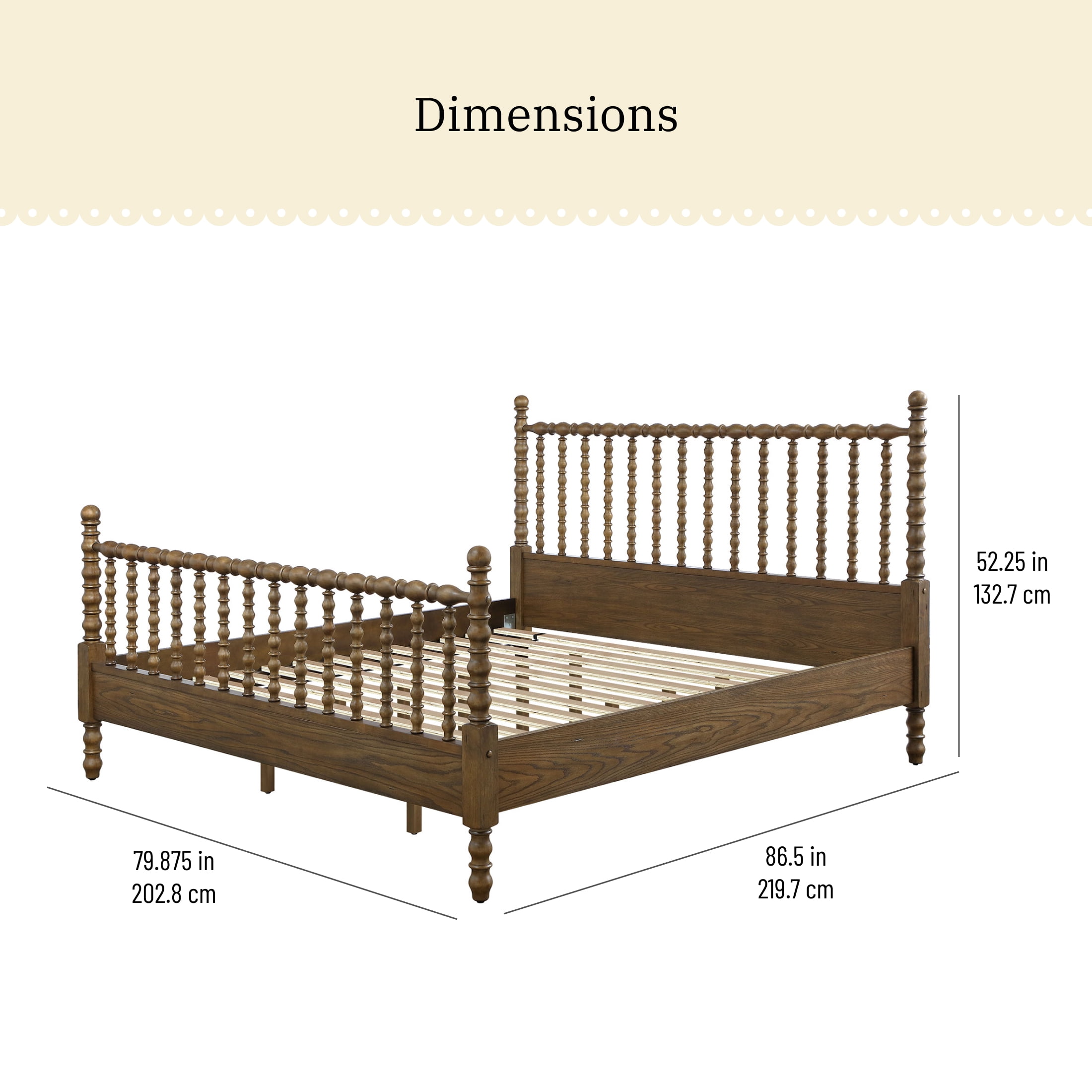 The Pioneer Woman Harper Spindle Bed, King, Homestead Brown