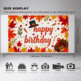 thumbnail image 3 of Autumn Leaves Themed Happy Birthday Banner with Turkey Hat and Veggies Backdrop Party Decorations Photography Props Birthday Party Supplies, 3 of 8